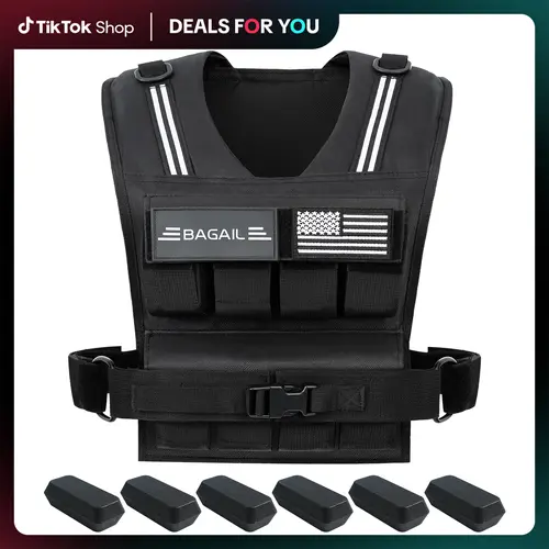 【Summer Wins】BAGAIL Adjustable Weighted Vest for Men & Women - 20lbs/30lbs/40lbs Removable Iron Weights, Heavy Duty Fitness Vest for Strength Training, Walking Running, Home Workouts