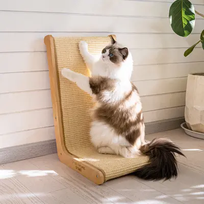 Widen Cat Scratcher, L Shaped Cat Scratching Board, 12.6"x23.6" Vertical Cat Scratch Cardboard, Wear-resistant Cat Scratching Post, Protects Cats from Scratching  for Indoor (Large)
