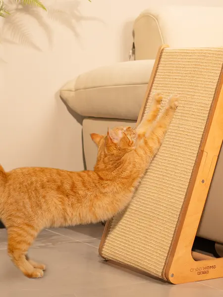 Sisal Cat Scratcher Ramp, 24.8" L Shape Scratching Post, Climbing Vertical Cat Scratch Pad, Wear-resistant, Solid Wooden for Indoor Cats Furniture #DealsForYouDays