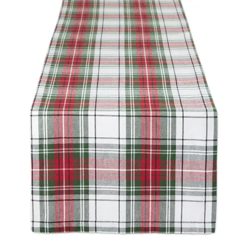 Design Imports Christmas Plaid Table Runner 14" x 108"