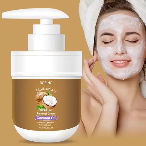 ROZINO Plant Extract Facial Hair Removal Cream with Coconut Oil for Effective Hair Removal