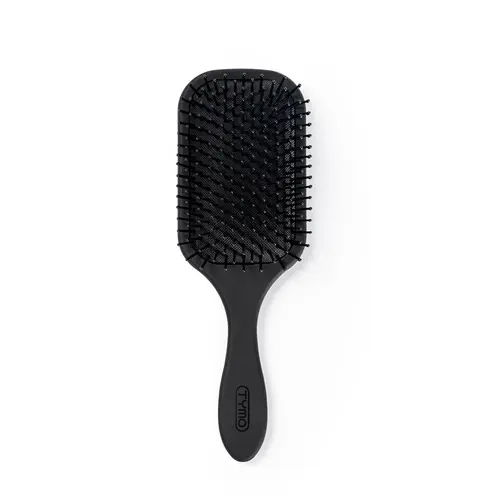 【Live Only】TYMO Paddle Brush Black – Air-Cushion Paddle Hair Brush with Scalp-Massage Vents, Anti-Static Spaced Teeth & Ergonomic Long Handle for Effortless Wet & Dry Detangling