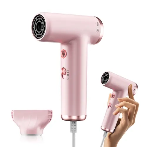 ATOPSKINS SuperMini High-Speed Blowdryer - 110000 RPM, Pink Compact Yet Powerful Hair Dryer, Travel & Dormitory/Home Use, Blowout at Home All-Season Hair Appliance