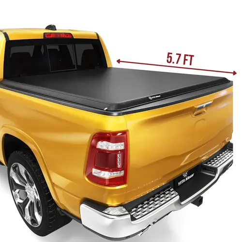 [Fits 2019-2026 Dodge Ram 1500 New Body] 5.7 Ft Bed Soft Roll Up Truck Bed Tonneau Cover, without Rambox