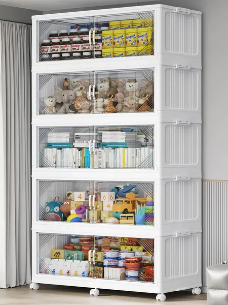 Broview V60 660Qt/700Qt/880Qt/1100Qt Extra Large Plastic Storage Bins with Lid, Each 220Qt stackable storage bin with lid,275Gal Stackable Containers With Drawers, Foldable Cabinets with 6x Wheels, Collapsible Closet Organizers for Home Office