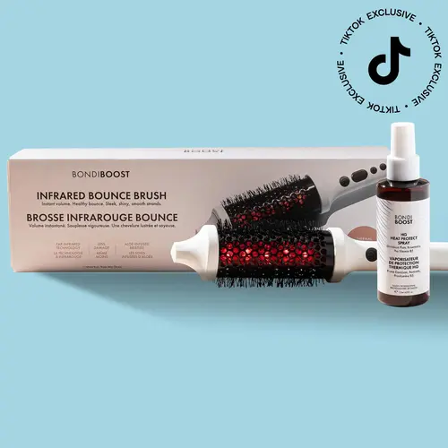 Infrared Thermal Brush & Heat Protect Spray by BondiBoost, TikTok Exclusive Ultimate Heat Protection Kit for Salon-Style Blowouts, FREE 125ml Heat Protect Mist, All Hair Types