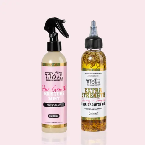 Daily Hair Growth Duo - Moisture Mist and Extra Strength Hair Growth Oil for Thickening and Hydration - Rosemary Fenugreek Haircare Set