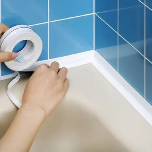 White Waterproof Caulk Tape- Length3.2m Self-AdhesiveSealing Tape for Bathroom, Kitchen Sink, Toilet, and TubEdges