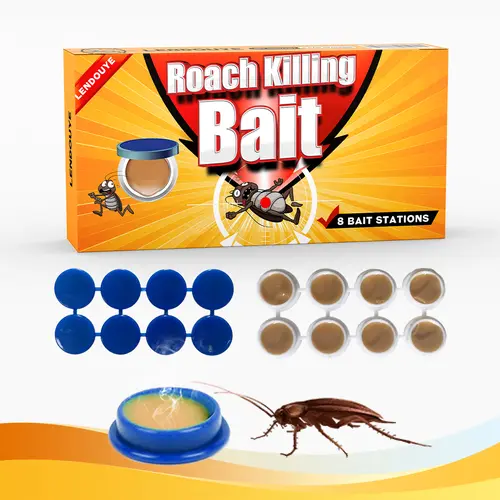 LENDOUYE High-Efficiency Cockroach Exterminator Kit - Crack-Reach Repellents, Traps, Insecticides, ZY Bait Stations, 40-Roach Attractive Formulation, 24-Month Infestation Control, Easy Crack Placement