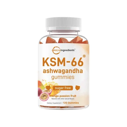 Micro Ingredients KSM-66 Ashwagandha Gummies 300mg, 120 Count