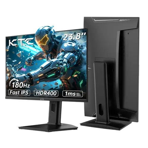 KTC H24T7 24" 2K QHD Gaming Monitor - Fast IPS, 2560×1440@180hz (up to 185Hz), 1ms Response Time, HDR400, Adaptive Sync, 99% sRGB, Low Blue Light, G-Sync/FreeSync, Height Adjustable, -5° to 20° Tilt, 2 HDMI Ports, 1 DP Port, Frameless LCD Computer Monitor