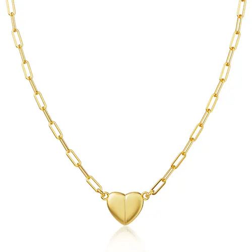 Tewiky 14K Gold/Silver-Plated Heart Shape Pendant Magnetic Necklace for Women Dainty Fashion Choker Necklace Jewelry Love Party Mother's Day Gift summerwins