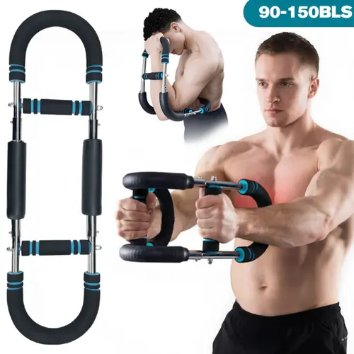 RELIFE SPORTS Men's Adjustable Chest & Arm Trainer - 90-150lbs Resistance, 3 Strength Levels, Strong Metal Springs, Portable Detachable, Leather-Safe Grip, 10-Min Workouts, Travel-Friendly, Strengthens Chest & Arm Muscles, Thighs, Abs, Home/Office Use