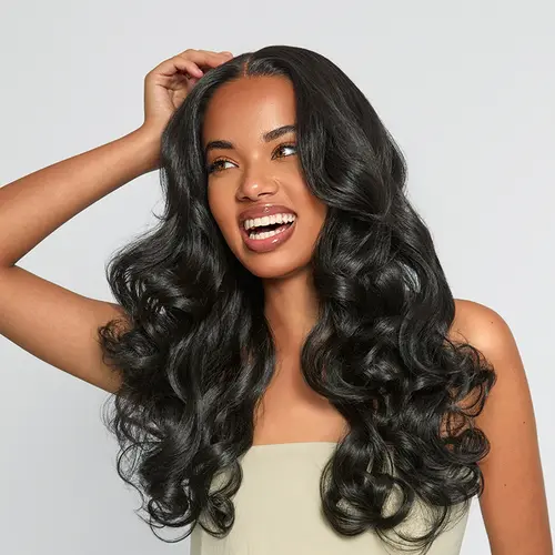 [Blend] Frodio Veralux™ Synthetic Fiber + Human Hair24" 13x6 HD Lace Wig Natural Black Loose Wave Wig