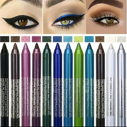 12 Color Eyeliner Pencil Complimentary Pen Sharpener Makeup Matte Lipliner Sweat Resistant High Shine Pearl Smoky Punk Goth Eyeshadow Pens Cosmetic,Birthdays gift, Mother's Day gift
