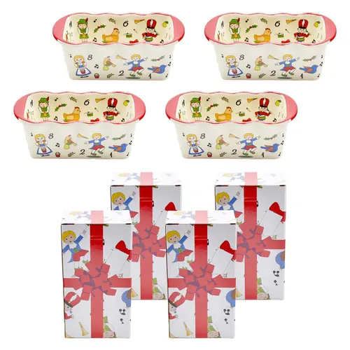 Temp-tations Seasonal S/4 Ruffled 12-oz Loaf Pans with Gift Boxes