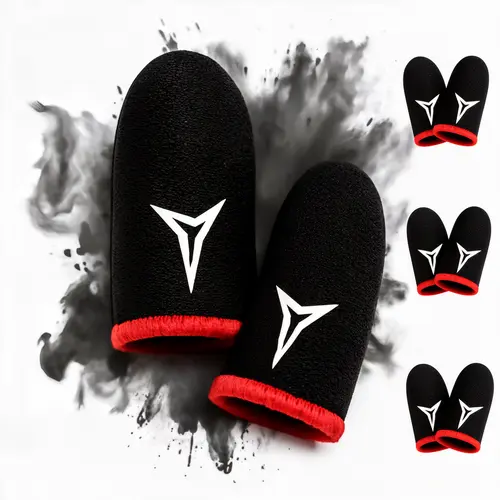 Unisex Updated Version Smartphone Gaming Finger Sleeves - Conductive Fibers, Touchscreen Compatible, Quickdry, Breathable, Anti-Sweat, Thin, Elastic Fit Hugs Fingers, Closefit Grip, Soft Fabric, Friction-Reducing, Responsive Touch, Fits Most Sizes