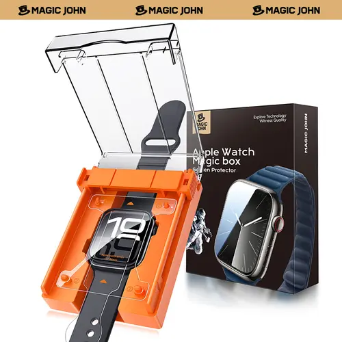 MAGIC JOHN 2-Piece 7H Hardness Ceramic Smartwatch Screen Protector - 99% Transparency, Bubble-Free Design, Anti-Shock, Full Coverage, Scratch-Resistant, Auto-Alignment Smartwatch Accessories (Back to School)
