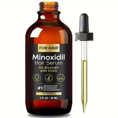 [DealsForYouDays] 5% Minoxidil Hair Growth Serum for Men with Biotin, Topical Scalp Solution for Thinning Hair, 1 FL OZ