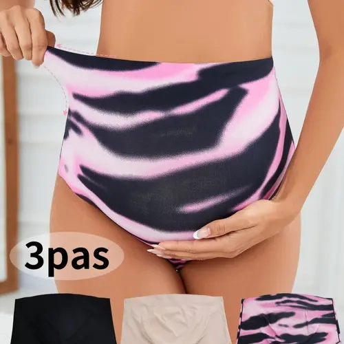 3 Piece Maternity High Waist Panty Set, Designed for Moms with Thong and Wavy Edges, Comfortable Underwear for Pregnancy, Maternity Panties, Maternity Undies, Maternity Supplies, Maternity Clothes