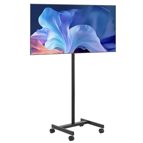 VEVOR Rotating Rolling TV Stand - Apartment Furniture Television Stand with Tilt TV Mount, Mobile Cart for 17-55 Inch Screens, Portrait-Landscape Rotation, 44 lbs Capacity, Max VESA 200x200mm, Furniture for Bedroom & Office