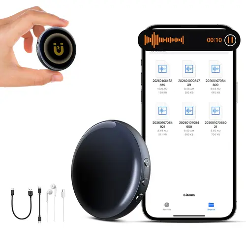 Magnetic Digital Voice Recorder + Voice Activated Recorder, Compact Audio Recorder, Audio Recording Device, Grabadora de Audio Digital Usb Wireless Portable Mini Headsets summerwins