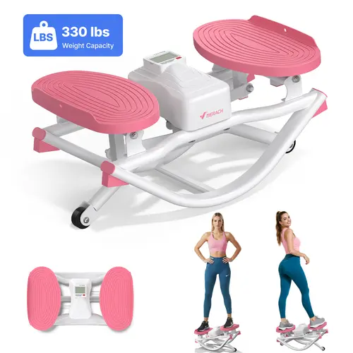 Merach Rocking Stepper Ski Machine with 3D Motion Stepper Design Side Sepper Machine for Home Workout - 330 lbs Capacity, Compact & Space-Saving Design, Built-In Counter Summervibes