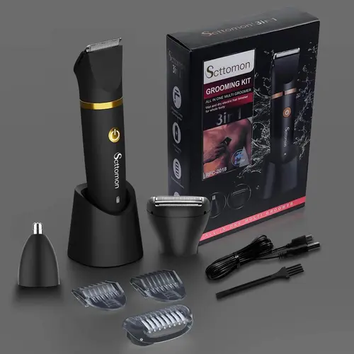 3 IN 1 Electric Electric Groin Hair Trimmer, Rechargeable Body Hair Trimmer, Body Hair Trimming, Waterproof Hair Trimmer for Arm Leg Armpit,Body Shaver Nose Hair Trimmer Cordless 3 in 1