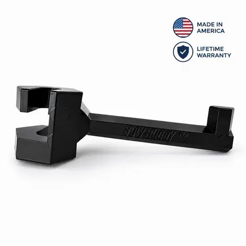 Bow Buddy PRO XL Heavy-Duty Car Accessories Headrest Hanger Organiser for Hunters - 80+ lb Truck/SUV Bows Carry Hook, 6 Inches Injection-Molded Protector, Tool-Free Twist-On Install, Universal Fit with Spacer, Lifetime Warranty, Made in USA