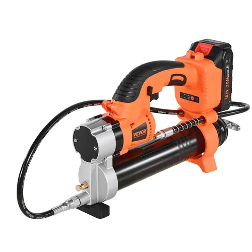【toolupgrade】VEVOR Industrial Heavy Duty Cordless Grease Gun, 8000 PSI Max Pressure 18V Hardware Power Tool, 2.0 Ah Battery, 50oz Capacity, LED Lit Work Zone, 30-inch Long Hose, Carrying Case, Variable Speed Trigger for Vehicles, Machine Greasing