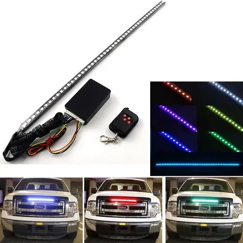 DIBMS RGB LED Knight Rider Scanner Light Strip 22'' 48-SMD Multicolored LED Flash Strobe Grille Light Car Truck Interior Exterior Lighting Multifunctional Car Led Underglow Car,car stuff,led lights for cars