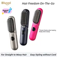 【DealsForYouDays】Fanttiksolo Cordless Hot Brush, Wireless Straightener for Straight to Wavy Hair, 2 in 1 Straightening & Curling Brush, 200 Million Ionic, Safe Mode, Ceramic Coating, Gift - FanttikSolo I10 APEX, SummerHairstyle