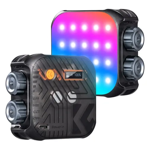 【K&F CONCEPT】RGB Video Light, 360° Full Color Portable Photography Light, LED Camera Light w 21 Light Effects, 2500K-9900K CRI 96+, 2000mAh Rechargeable Photography Lighting for Vlogging, Selfie., Still Life, Contentcreator