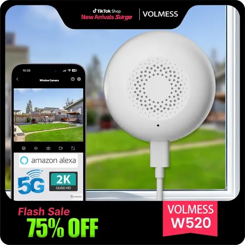 2K UHD Wireless Window Camera, 5GHz&2.4GHz WiFi Indoor Cameras for Home Security Al Color Night Vision,Person,Pet,Vehicle & Motion Detection,24/7 Recording,Easy & Quick Install Protection Protection