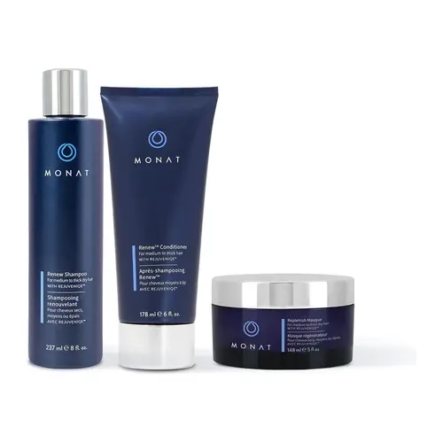 MONAT Renew Hydrating System | Shampoo, Conditioner & Deep Treatment for Dry, Brittle Hair (3-Piece Set)
