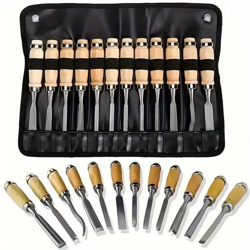 12 PCS Carving Tools, Professional Wood Chisel Sets, Sharp Woodworking Tools, Wood Carving Kit for Beginner, Hobbyists, Professionals, Artistic, Gifts for Him, Father's Day#summerfinds