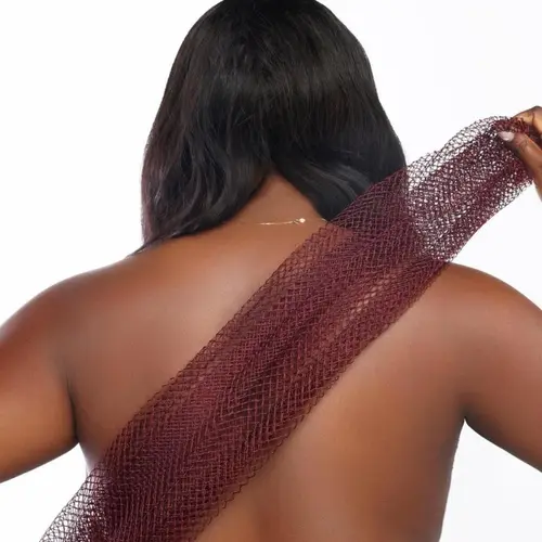 Authentic African Exfoliating Net Sponge - Ethically Sourced from Nigeria - Porous, Hygienic & Quick-Drying Exfoliating Bath Net