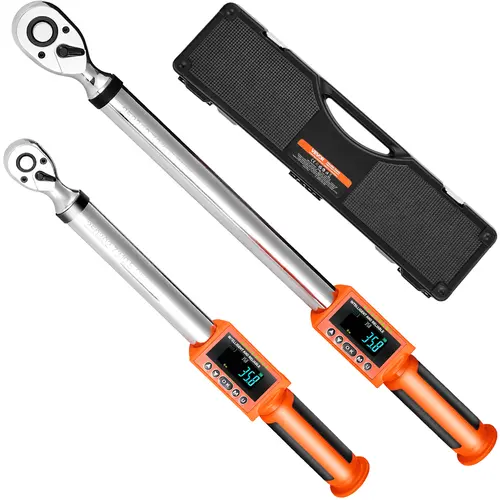 VEVOR 2-Piece Digital Torque Wrench Set - 1/2" & 3/8" Drive, 72-Tooth Electronic LED Display, Rustproof Chrome Heavy Duty Power Ratchet, Mechanic Tools, Tools and Gadgets for Automotive Use