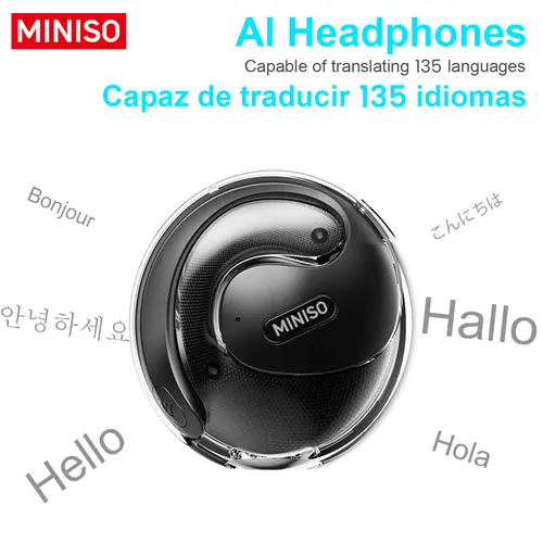 MINISO Open Bluetooth Earphones - Bluetooth 5.4 Electronic Audio Device, Noise Canceling Headphones, Lightweight Non-In-Ear Light Weight Earbuds, Sports Wireless Earbuds for Sports, Office Use, Multi-Device Compatibility, Long Battery Life