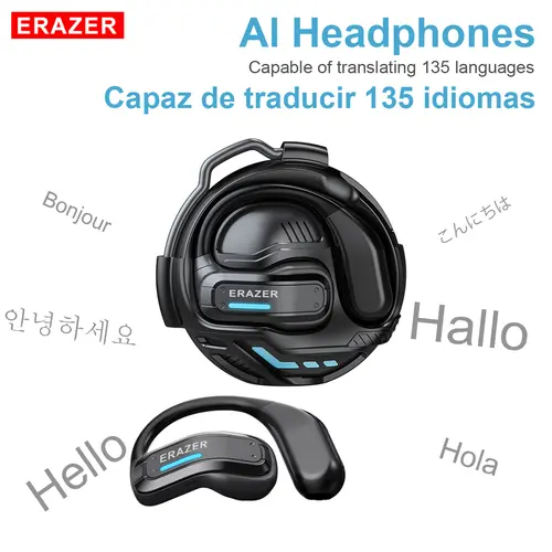 ERAZER X8 AI Instant Translate In-Ear Earbuds Headset - True Wireless Bluetooth Earphones, In-Ear Design, 135-Language Support, Gaming Mode, Hands-Free Calls