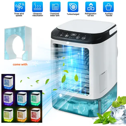 【Topgrade】2026 NEW Portable Air Cooler, 3-in-1Cooling Fan with 2 Mist Speeds - Personal EvaporativeCooler for Bedroom, Office & Camping, 1800mAh Battery &500ml Tank Portable Air Conditioner,summerwins,dormessentials,home essentials