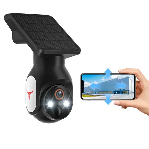 1080P Wireless WiFi Solar Security Camera & System - Outdoor Home Security CCTV, Battery-Powered, Pan Tilt, AI Human Detection, Motion Sensor, Night Vision, 2-Way Talk, IP65 Water Resistant, Cloud Storage, 2.4GHz Only, App Controlled Camera