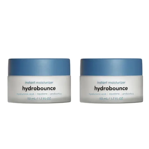 Hers Hydrobounce Instant Moisturizer 2-Pack Bundle - Probiotics, Hyaluronic Acid, Lightweight Vegan Anti Aging Lotion for Adults, Gentle Hydrating Sensitive Skin Long-Lasting Moisture