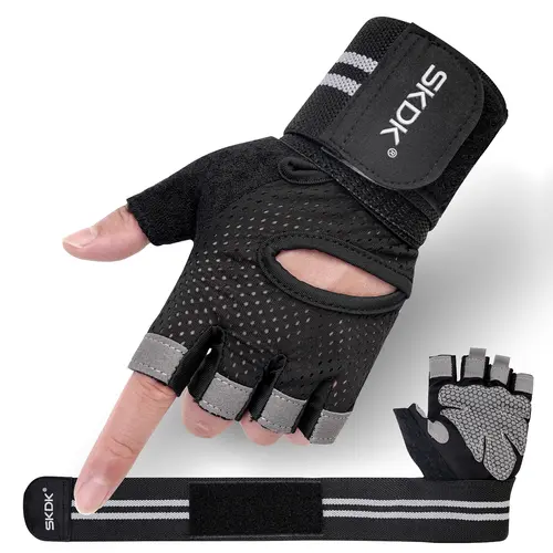 GOUNOD Women's Multi-Size Breathable Fitness Gloves - Padded Weight Lifting Gloves with Wrist Wrap Support, Full Palm Hexagon Gel Padding, Adjustable Buckle, Easy-Remove Design, Enhanced Grip for Gym Cross Training