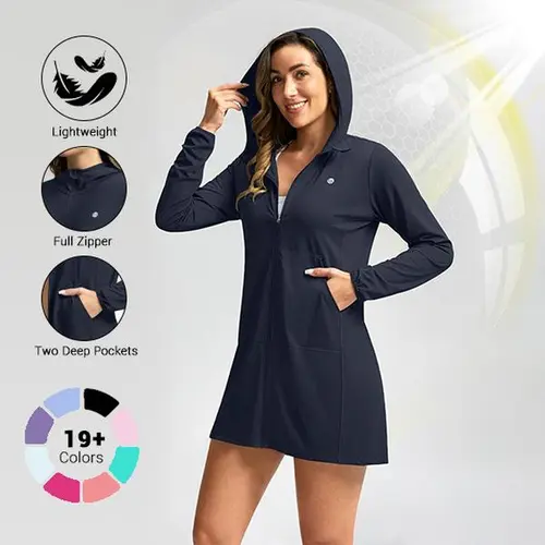 G Gradual Women's UPF 50+ Sun Protection Swim Crochet Bikini Cover Up Full Zipper Hoodie Long Jacket SPF Lightweight Beach Cover Ups for Women SummerVibes #TikTokShopStockUp,summerwins