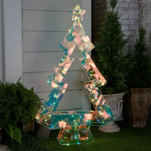 Bethlehem Lights 48" Fold Flat Iridescent Christmas Tree