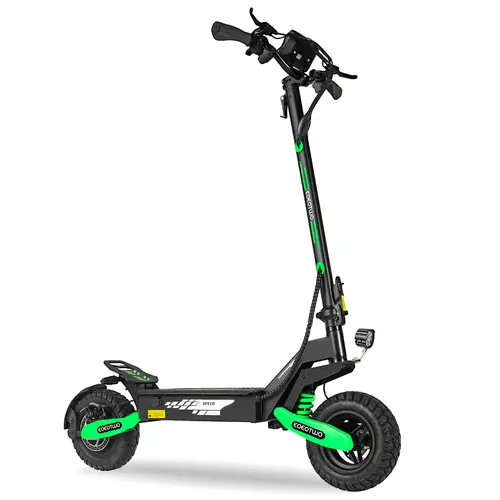 EOEOTWO GT06 Unisex Adult Commuting & Off Road Scooter (6+ Years, 75lbs Capacity) - 1200W Motor, 11-in Solid Tires, 28 mph Speed, 40-mile Range, Foldable, Dual Disc Brakes, Dual Shock Absorbers, Aluminum Frame, Key Lock, LED Display, 24-Month Support