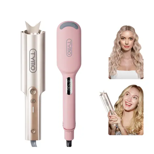 [Live Only] TYMO Professional Hair Styler Set - CURLPRO PLUS Automatic Curler & ROVY Compact 1" Wave Iron, Anti-Tangle, T-Gloss Tourmaline Ceramic, Fast Heat, Frizz Control, Long-Hair Ready, Beach Waves