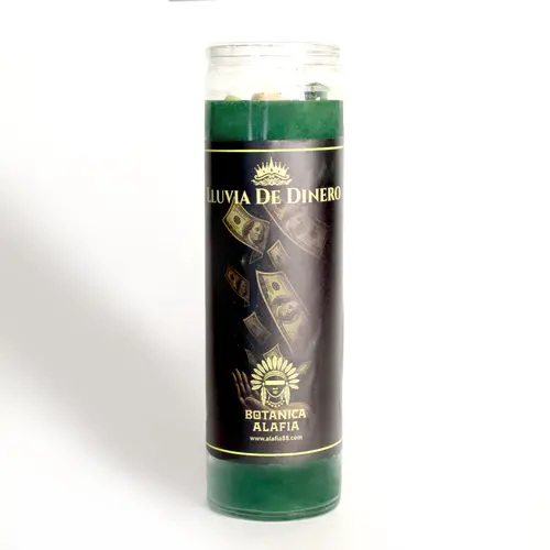 Raining Money Candle – Veladora Aromática LLUVIA DE DINERO (Green Wax) Decoration Financial Abundance