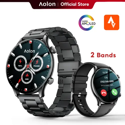 【Ultra-Slim】Aolon GTR3 Wearable Smartwatch: 1.43" AMOLED Display, Bluetooth Calling, Health Monitoring, DIY Watch Faces, 110+ Sports Modes, IP68 Waterproof, 120-Hour Battery, iOS & Android. Great Gift for Men & Women.#summerwins#DealsForYouDays